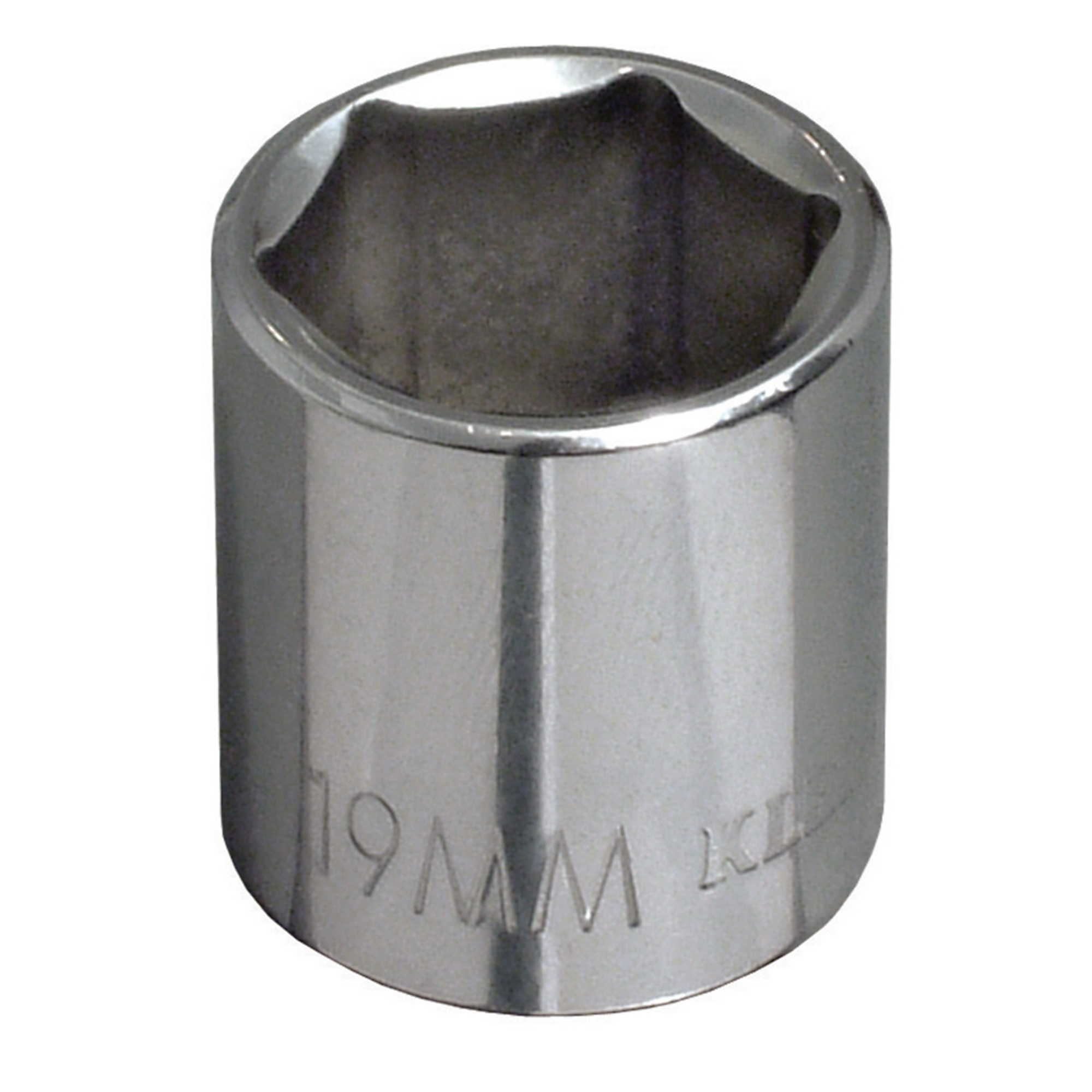 Klein Tools, 19 mm Metric 6-Point Socket, 3/8in. Drive, Socket Size Metric 19 mm, Drive Size 3/8 in, Model# 65919